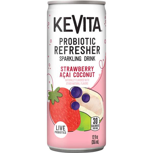 KeVita Priobiotic Refresher Sparkling Strawberry Acai Coconut Image Of KeVita Priobiotic Refresher Sparkling Strawberry Acai Coconut SKU: 322701