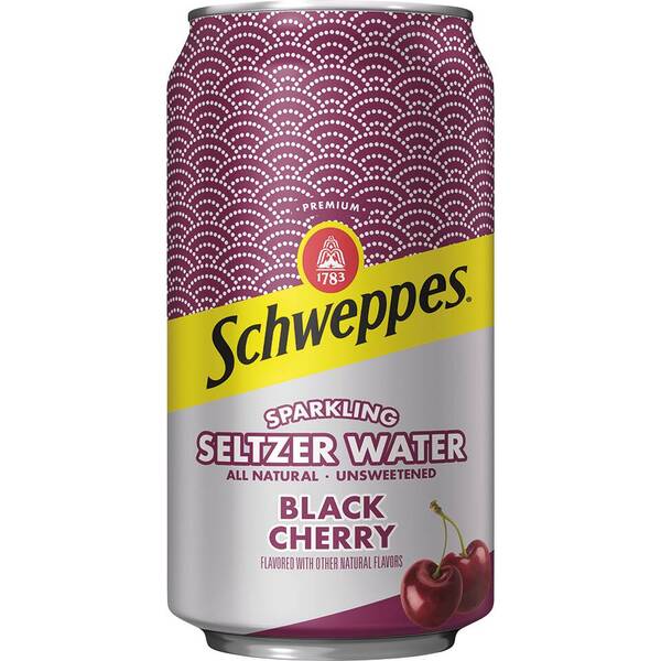 Schweppes Black Cherry Sparkling Seltzer Water (3/8 Packs) Image Of Schweppes Black Cherry Sparkling Seltzer Water (3/8 Packs) SKU: 159745