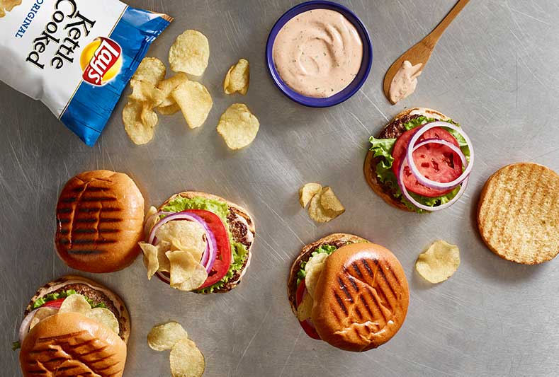 Chipotle Ranch Burger made with LAY'S® Kettle Cooked Potato Chips Image Of Chipotle Ranch Burger made with LAY'S® Kettle Cooked Potato Chips SKU:
